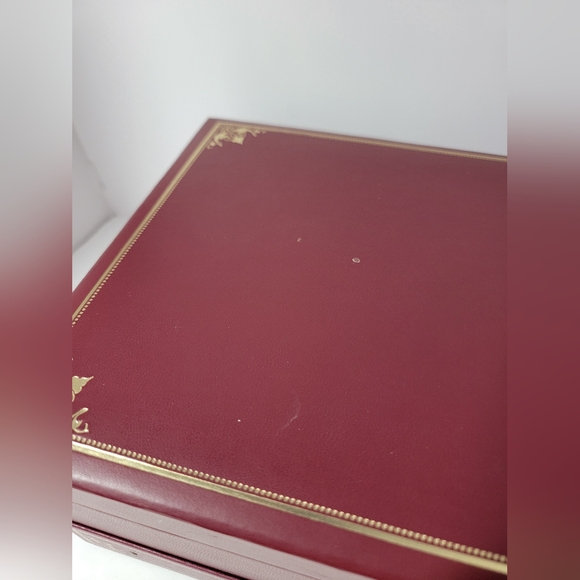 Vintage Mele Maroon/Gold Trim 3-Tier Jewelry Box - Picture 4 of 11